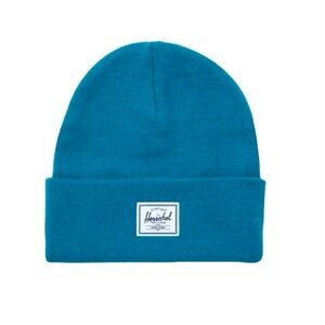 NWT Herschel Supply Co. Beanie Elmer Box Logo Tile Blue Size OS
